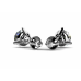 1.00 ct Round Cut Cubic Zirconia Stud Earrings in Martini Setting Screw Back